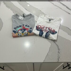 Women’s Graphic T-Shirts - Gray and White